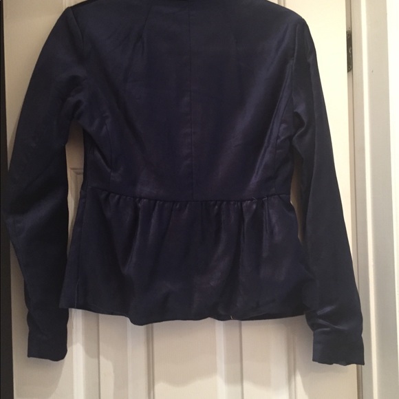 NWT Jessica péplum navy velvet blazer - Picture 5 of 15